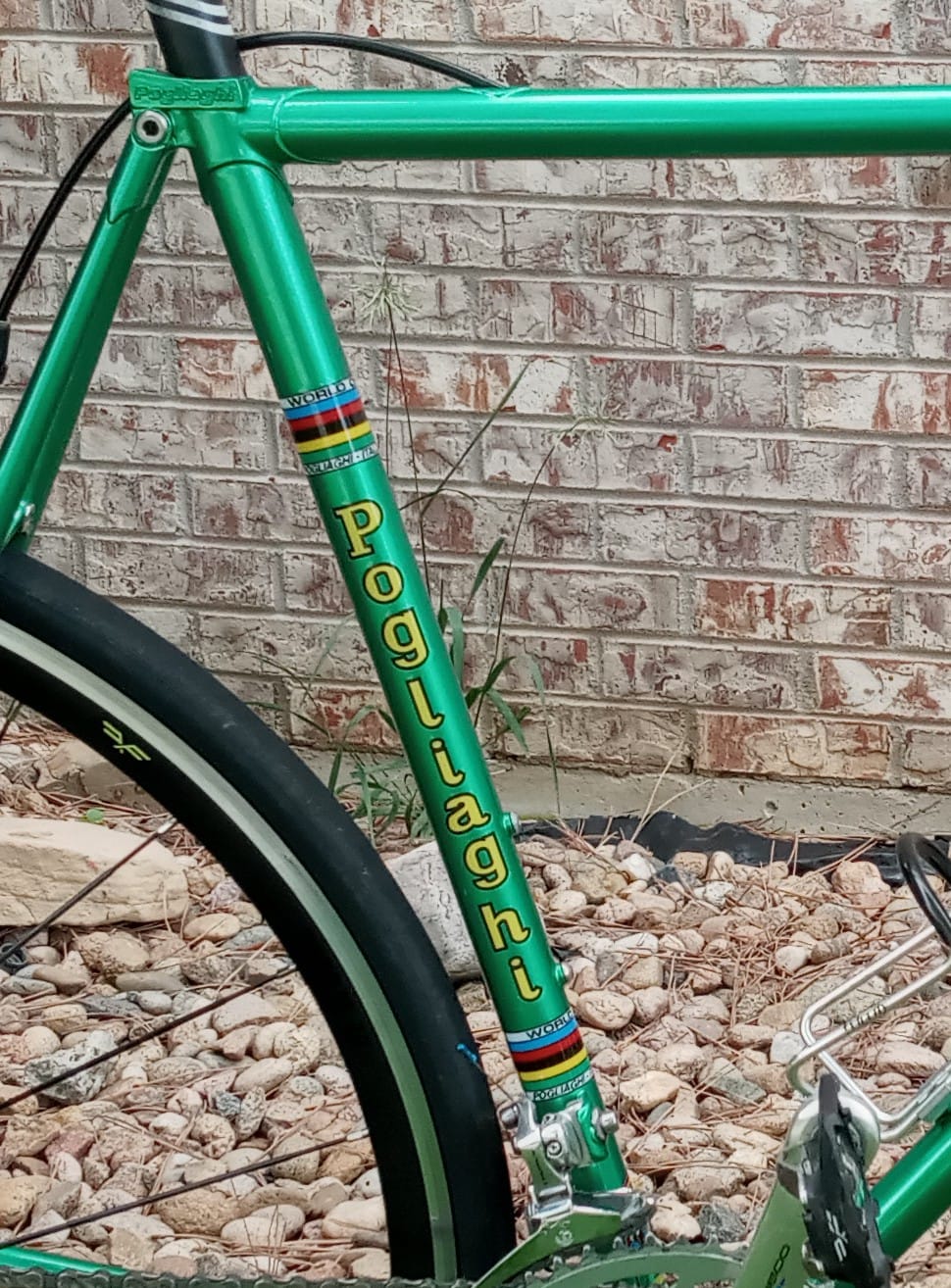Rossin built Pogliaghi bike with unique seat lug and jade green paint
