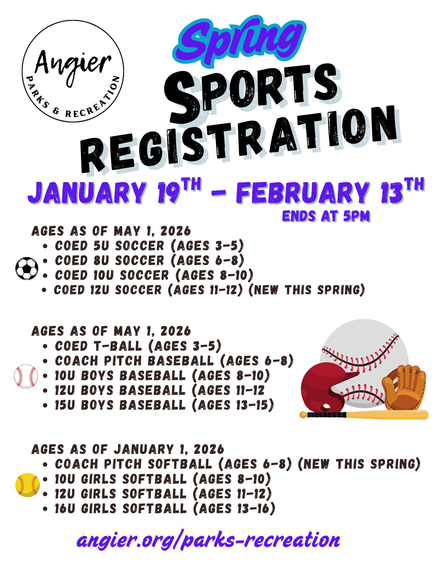 ⏰Last week to register for spring... - Town of Angier, NC | Facebook