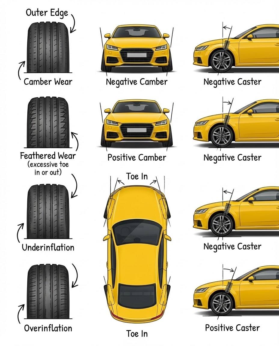 Motor - Learn the positions of Camber. #camber #car #wheel | Facebook
