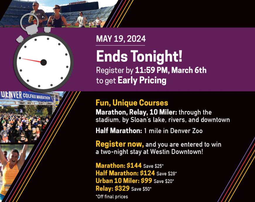 HAL Sports - ⏰ Early pricing for Denver's Colfax Marathon... | Facebook