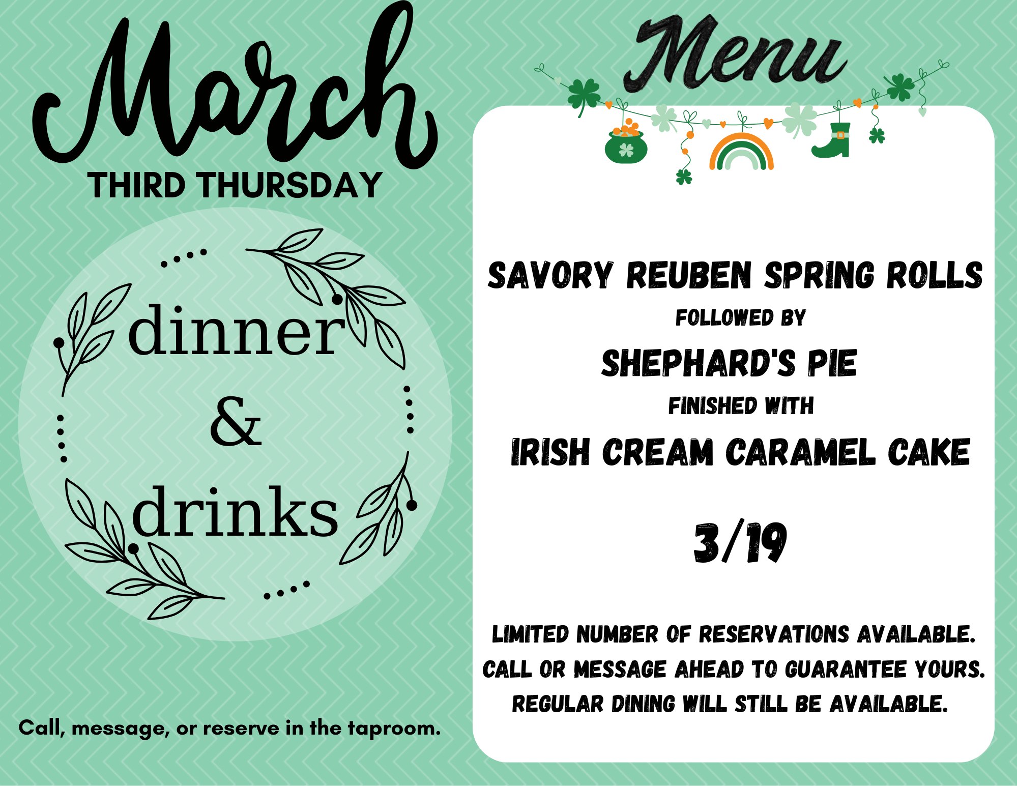3rd Thursday Dinner & Drinks
