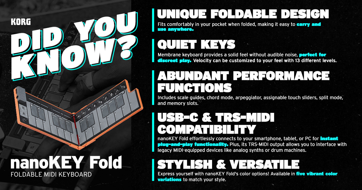 KORG - Did You Know? 🤔 nanoKEY Fold Edition! 🎹 The nanoKEY Fold is a ...