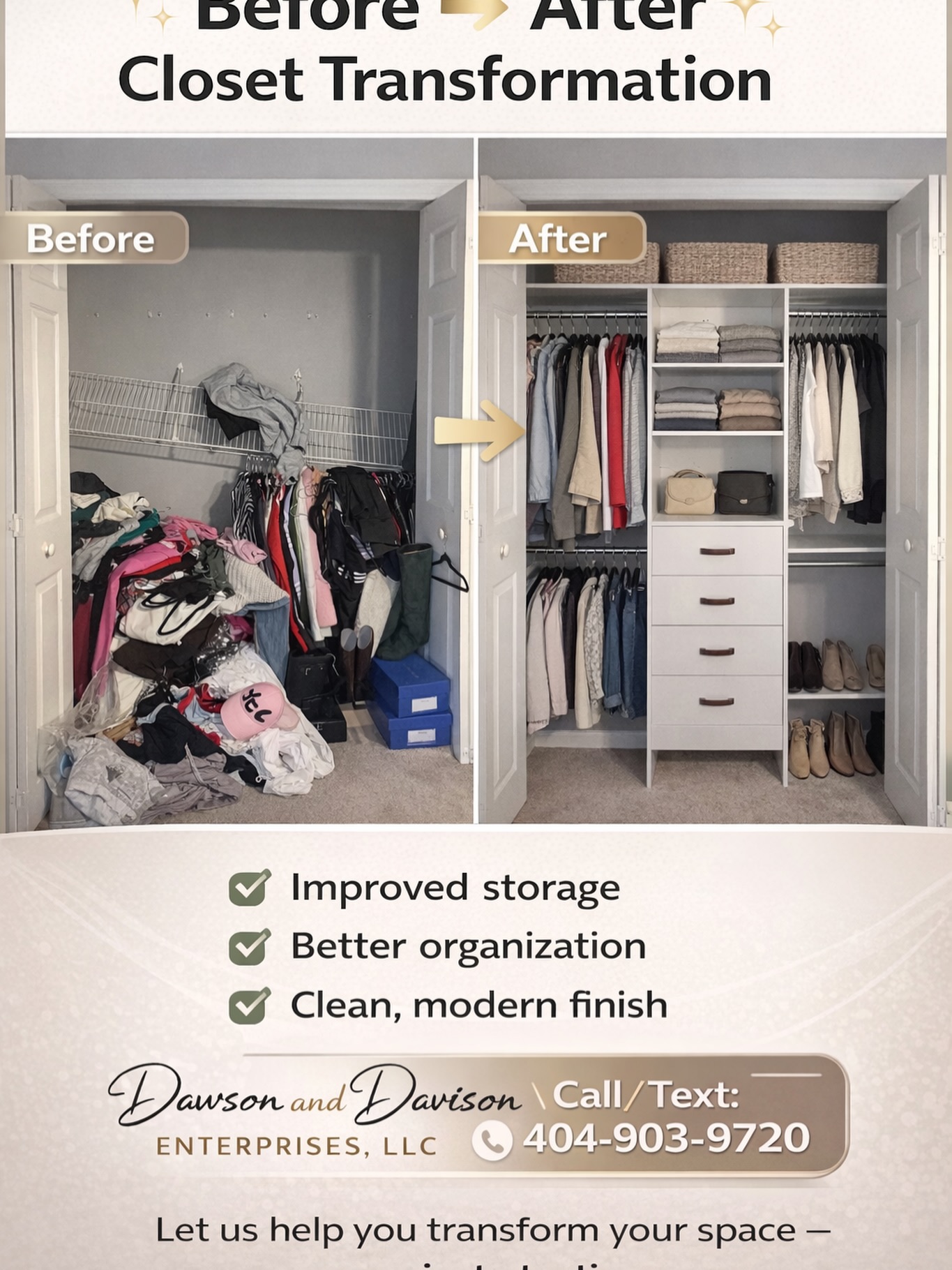 Dawson - Before ️ After Closet Transformation What was once cluttered ...
