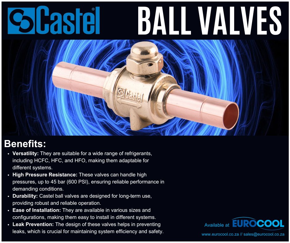 Eurocool - Upgrade your refrigeration system with Castel Ball Valves ...