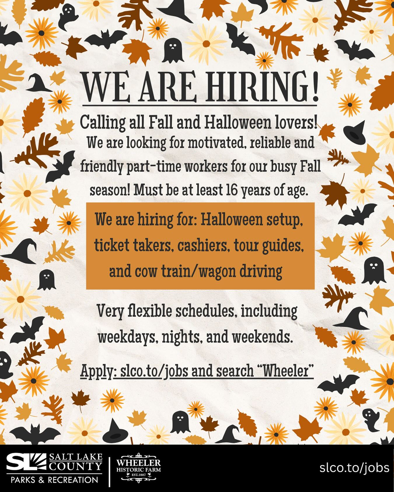 Wheeler - We are hiring for the Fall season!! We are looking for ...