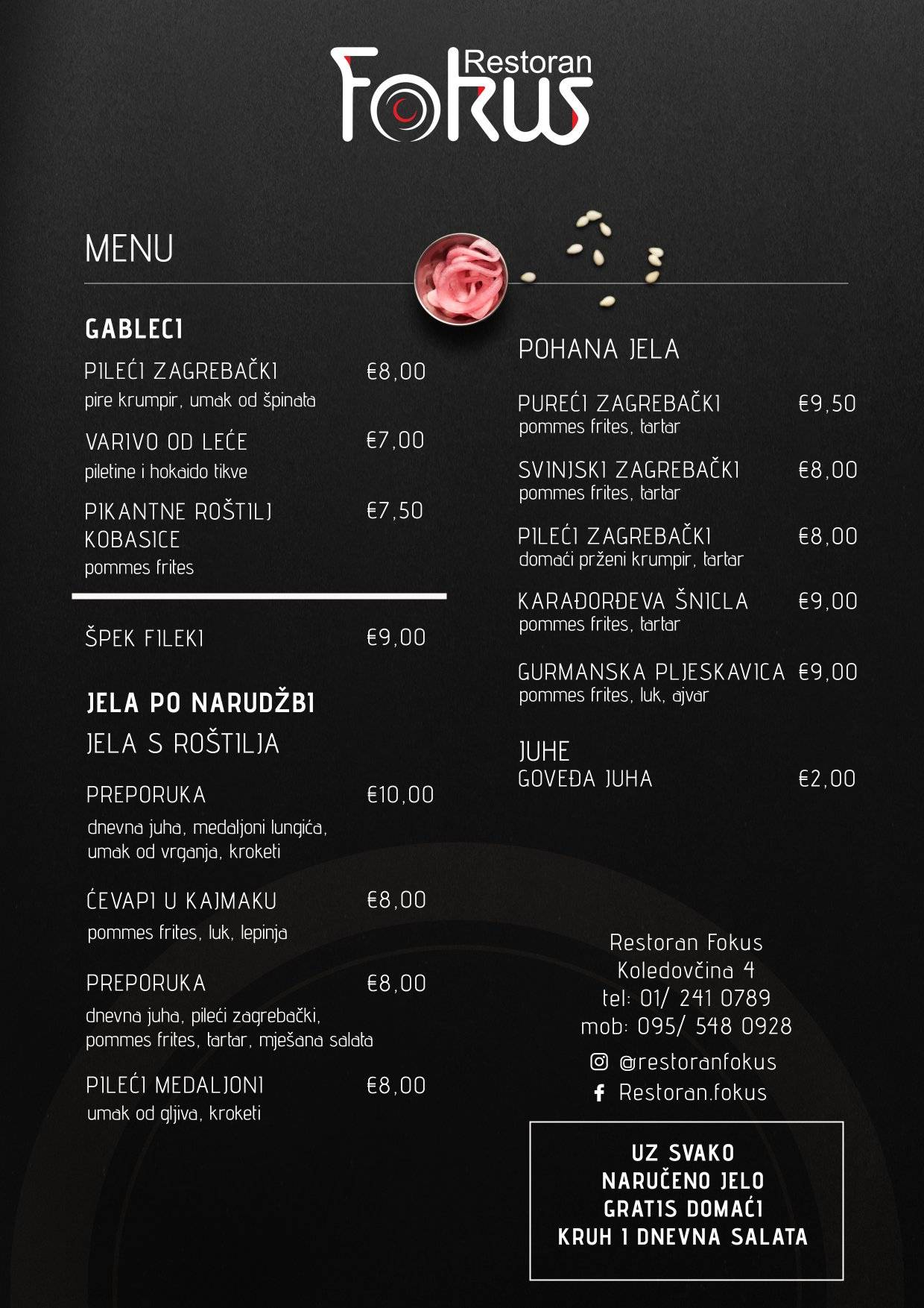 Restoran - Ponuda jela za srijedu 10.09.2025 god😊 ☆☆Uz naručenih 5 i ...