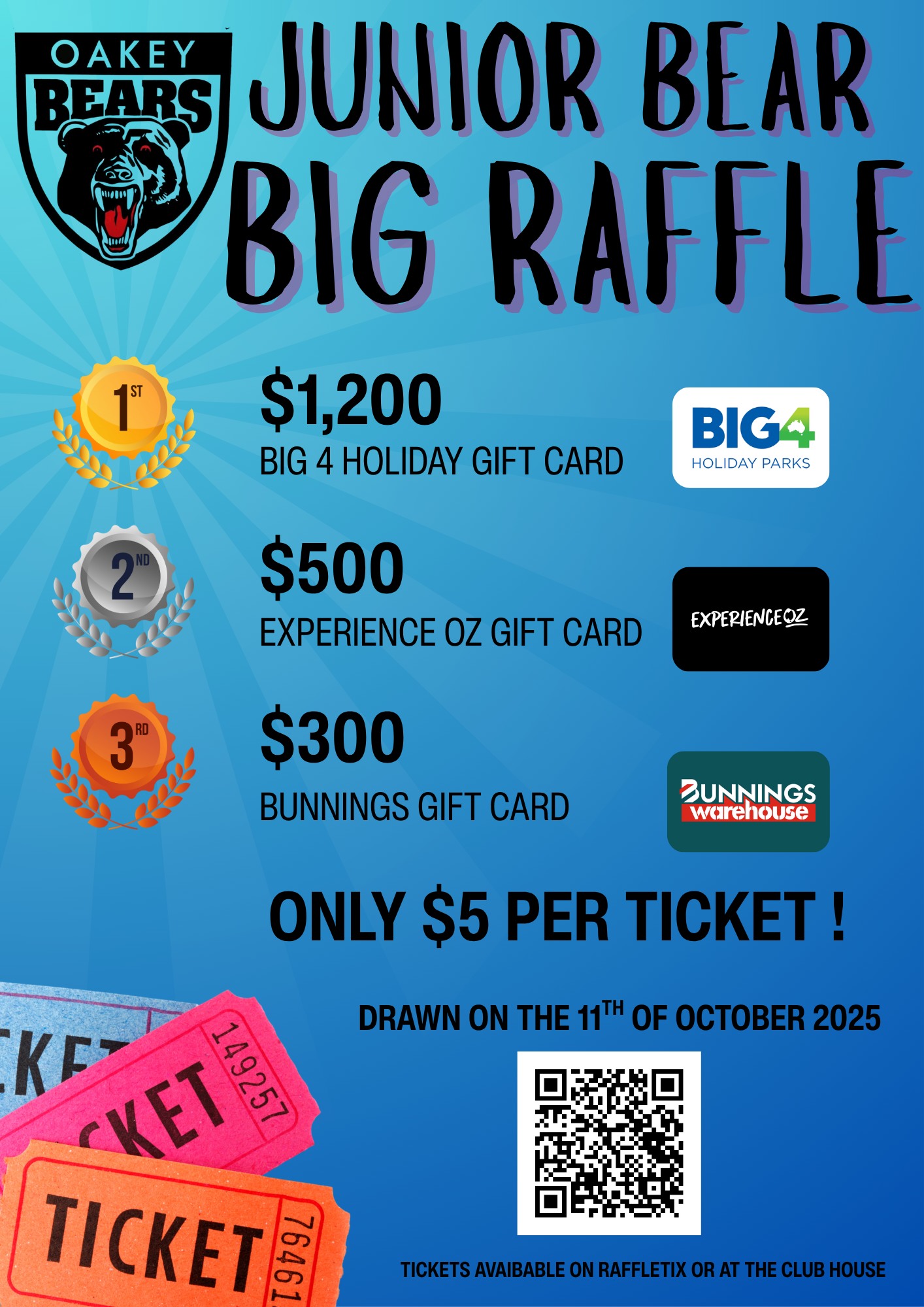Oakey - 🎟️ Junior Bears Raffle – Tickets On Sale Now! 🐻 Our Junior ...