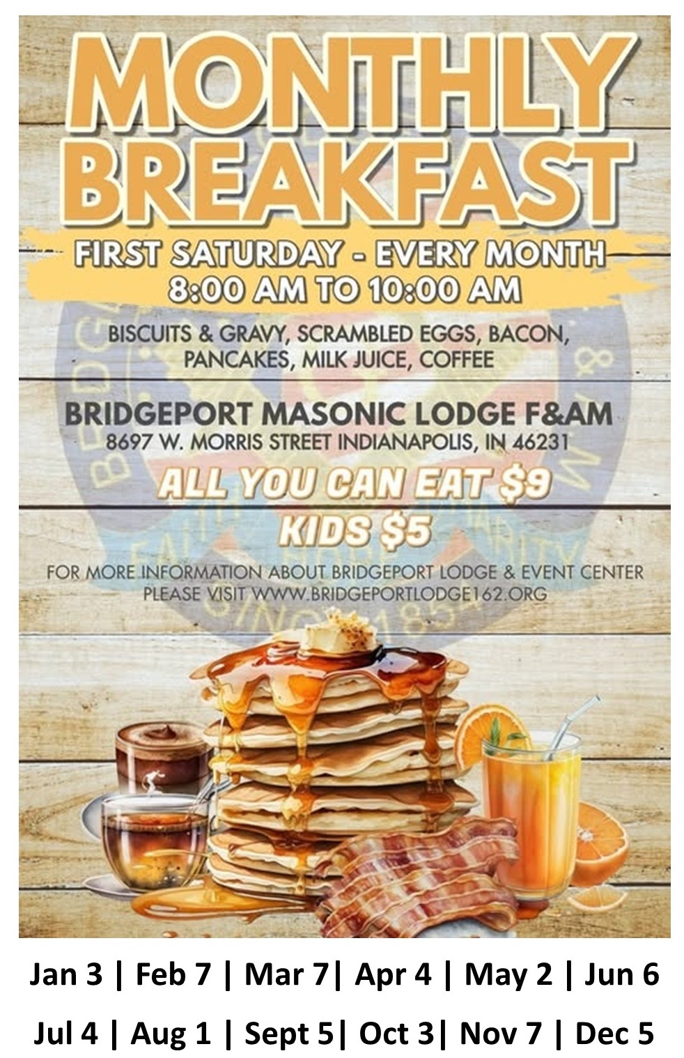 1st Saturday Breakfast of 2026, Jan 3rd
