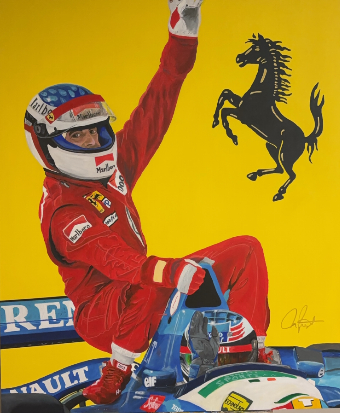 Motorsport and Motoring Art Group | Jean Alesi hitching a ride on the ...