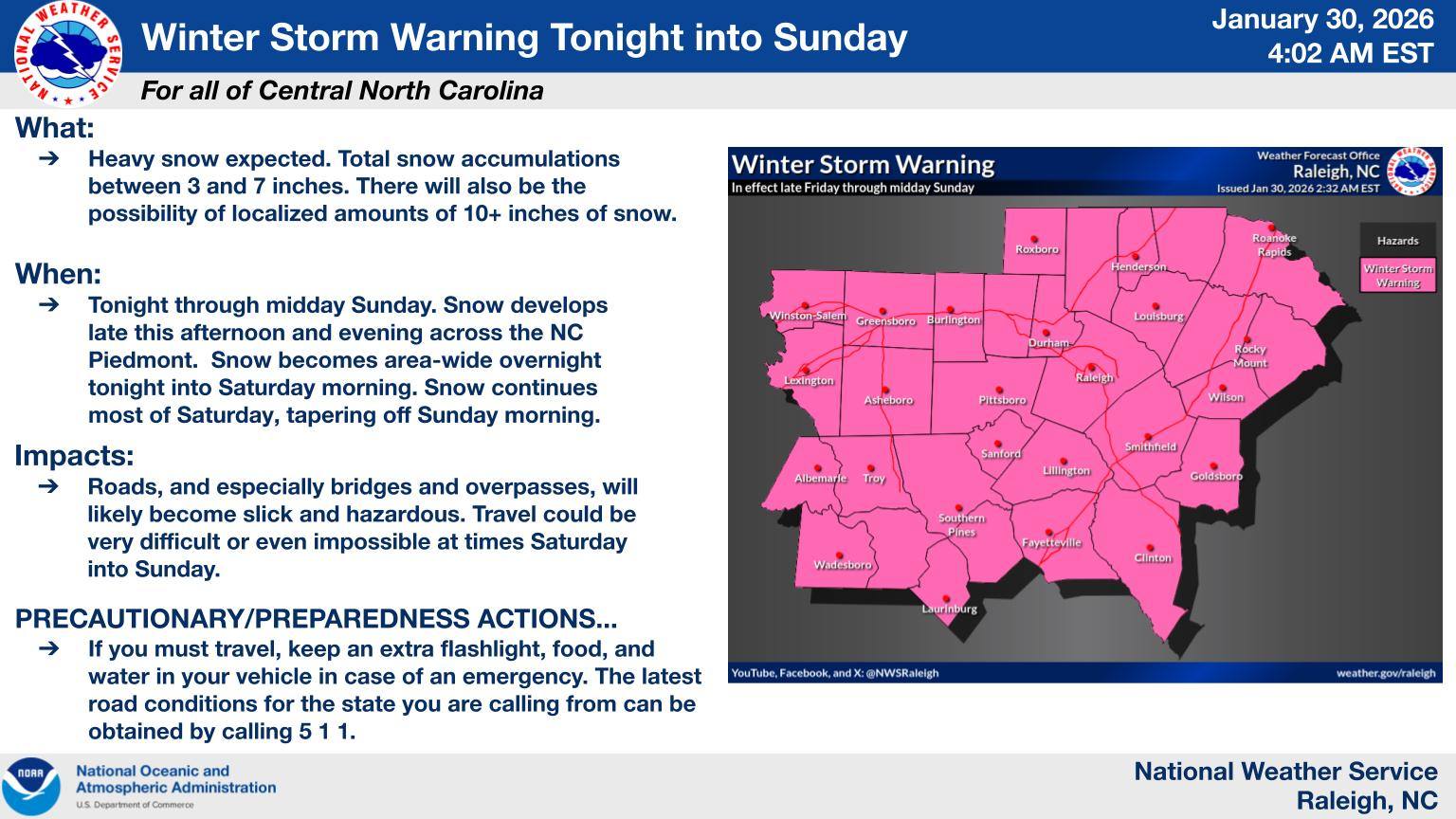 WINTER STORM &... - US National Weather Service Raleigh NC | Facebook