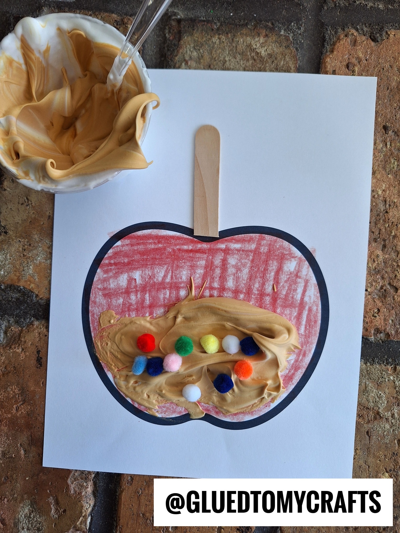 Glued - Puffy Paint Caramel Apple Craft 🍎 https://www ...