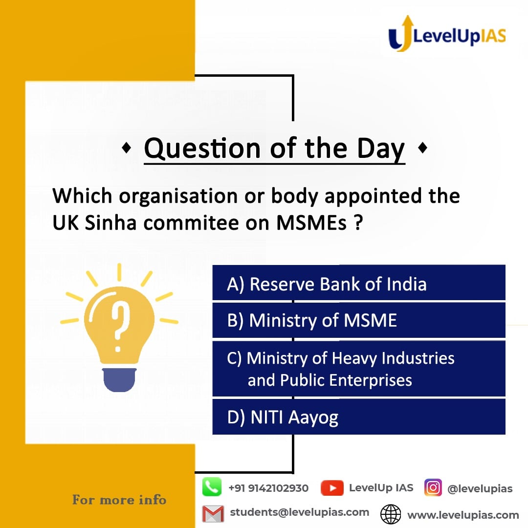 levelupias - Level Up IAS Presents #Questionoftheday for...