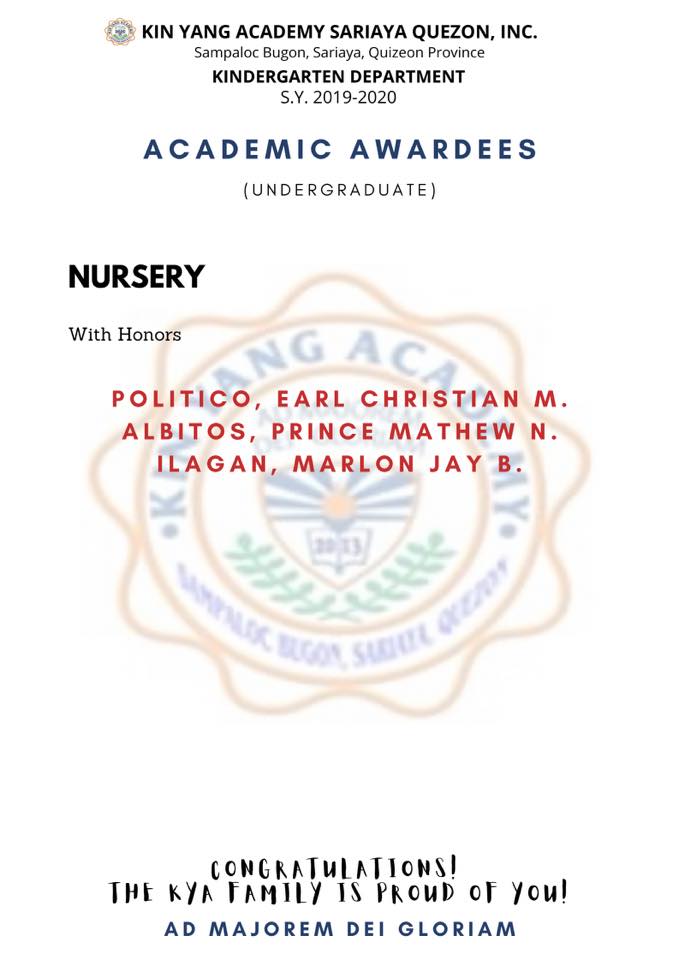 THE... - Kin Yang Academy, Inc. - Sariaya, Quzeon Province