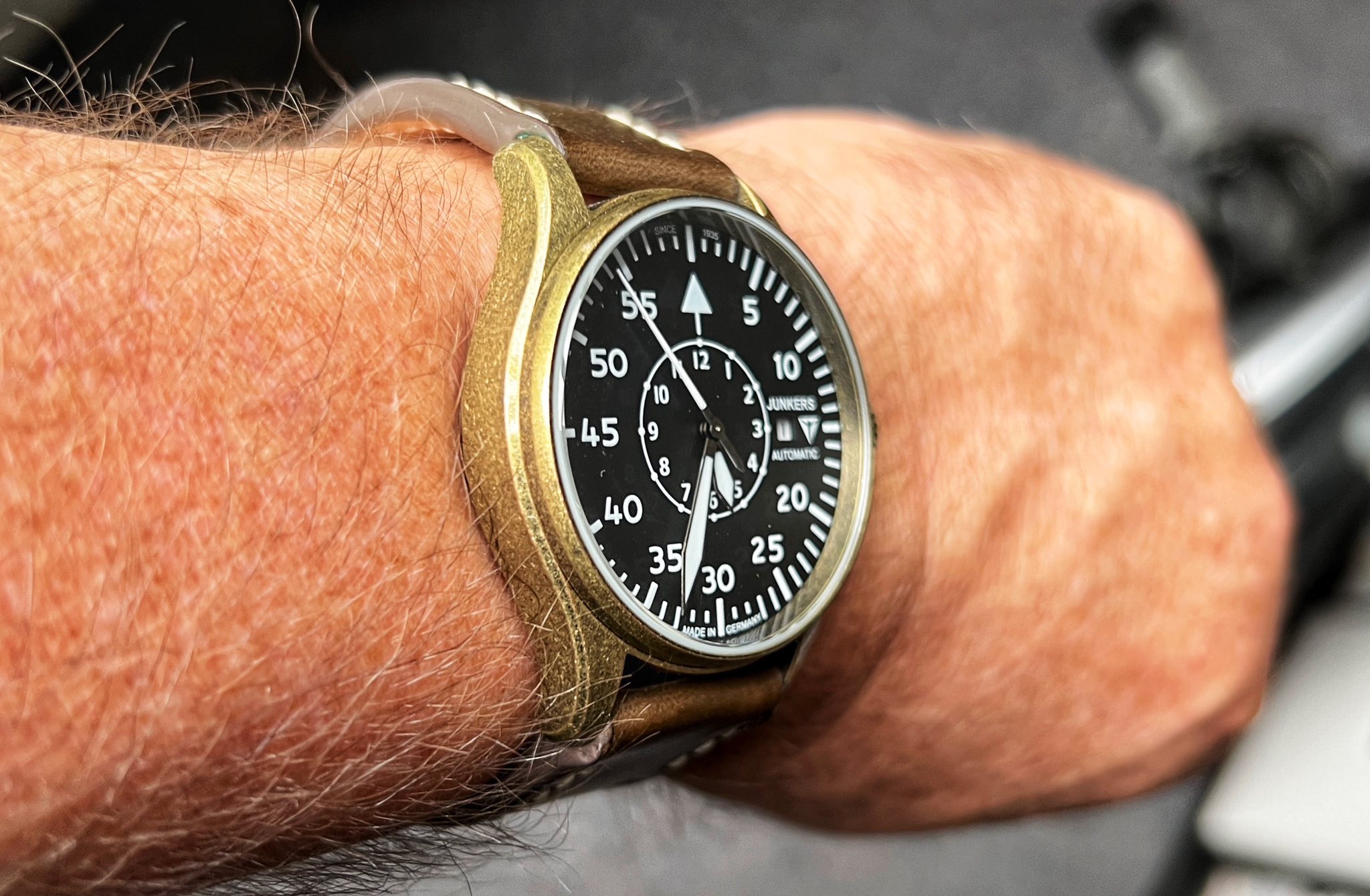 Junkers B-Uhr Baumuster B 42 Vintage Bronze SE 162/499 with Miyota