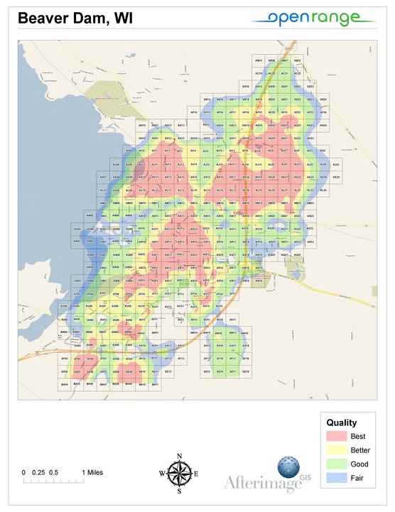 Inter-Quest, Corp. - Initial Open Range coverage map -- this map shows ...