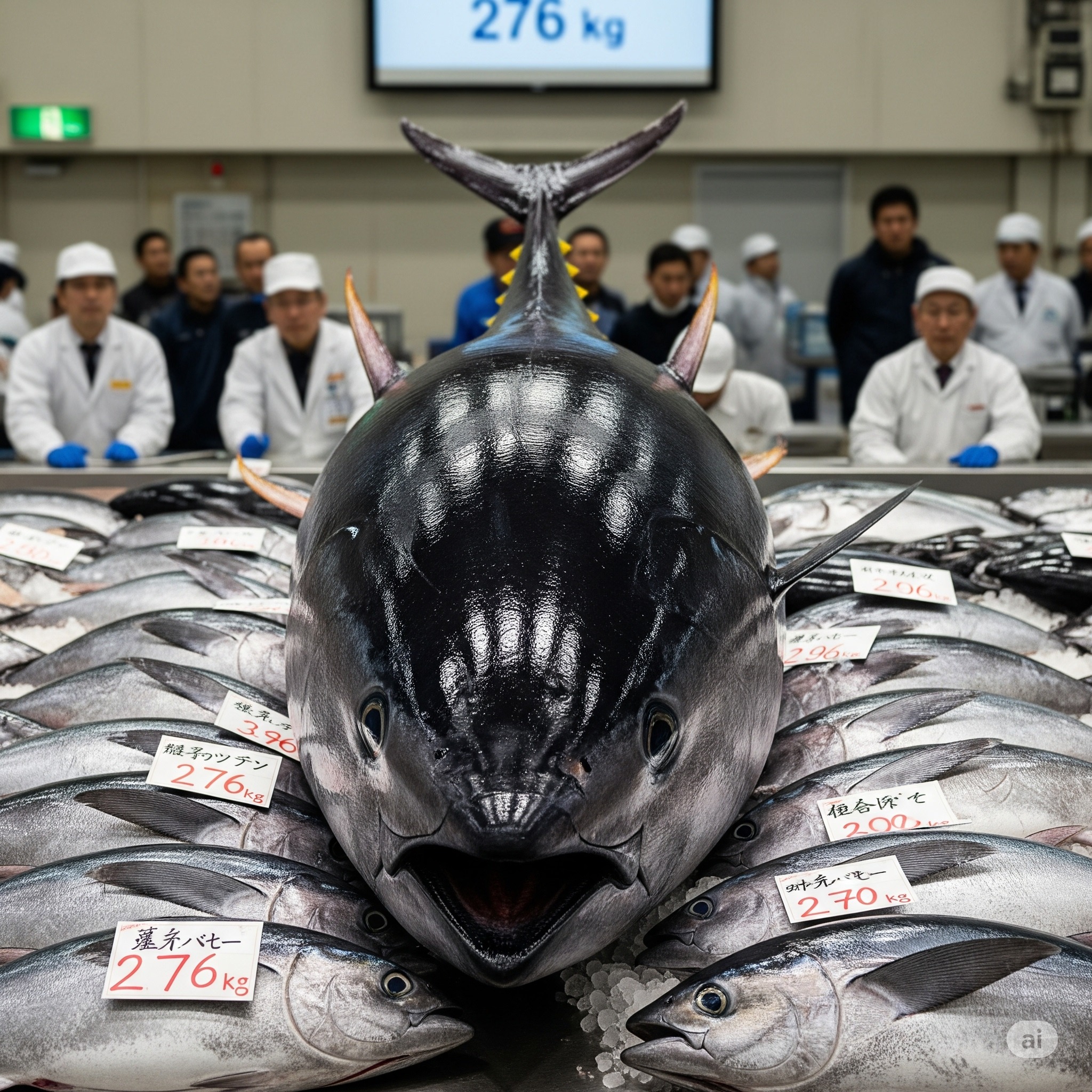 海鮮叫賣 - 青森県大間港から出荷された重さ276キロの黒鮪が、2億700万円で落札され、1999年以降で2番目に高い価格を記録した。 A ...