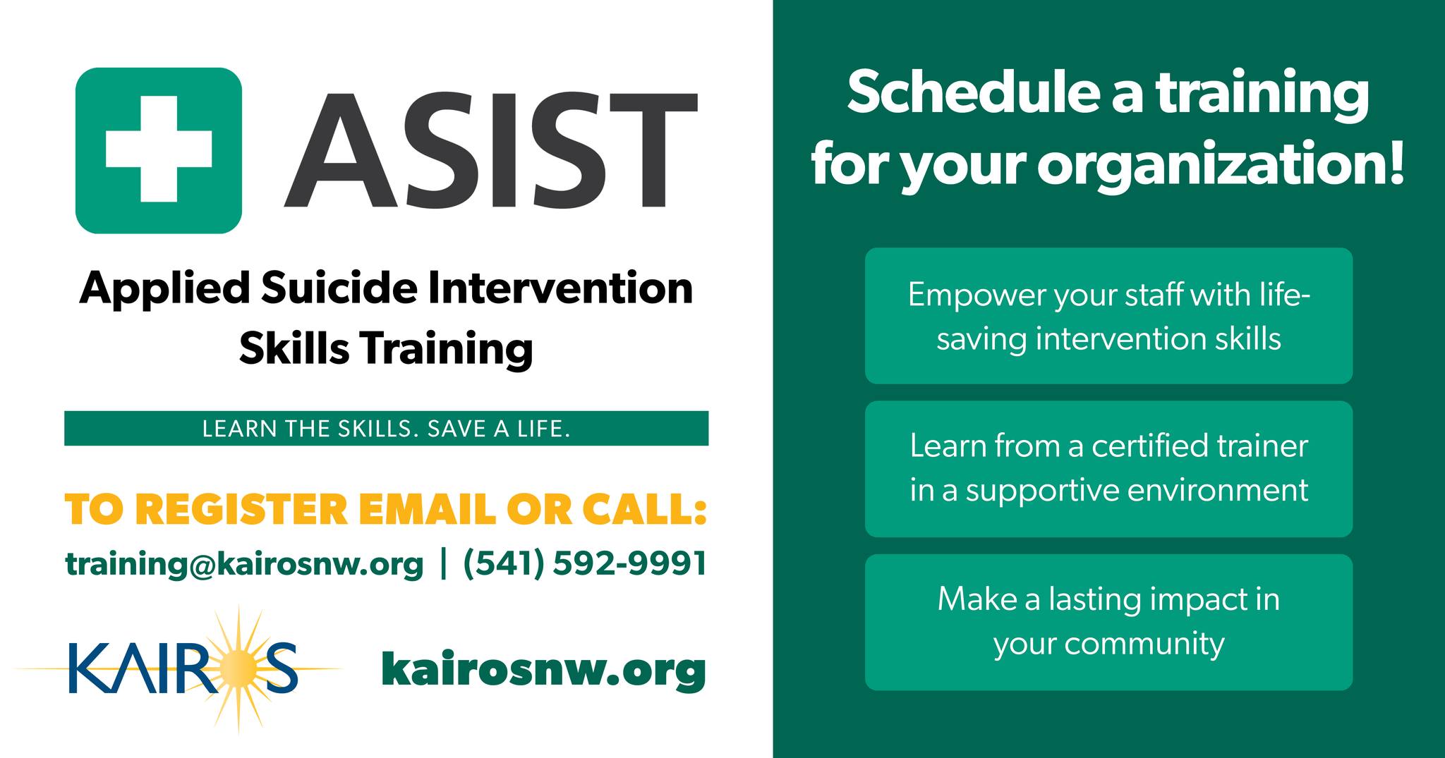 Kairos - ASIST is not just for individuals, you can... | Facebook