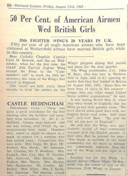 Suffolk - This appeared on the Wethersfield Airfield Museum Facebook ...