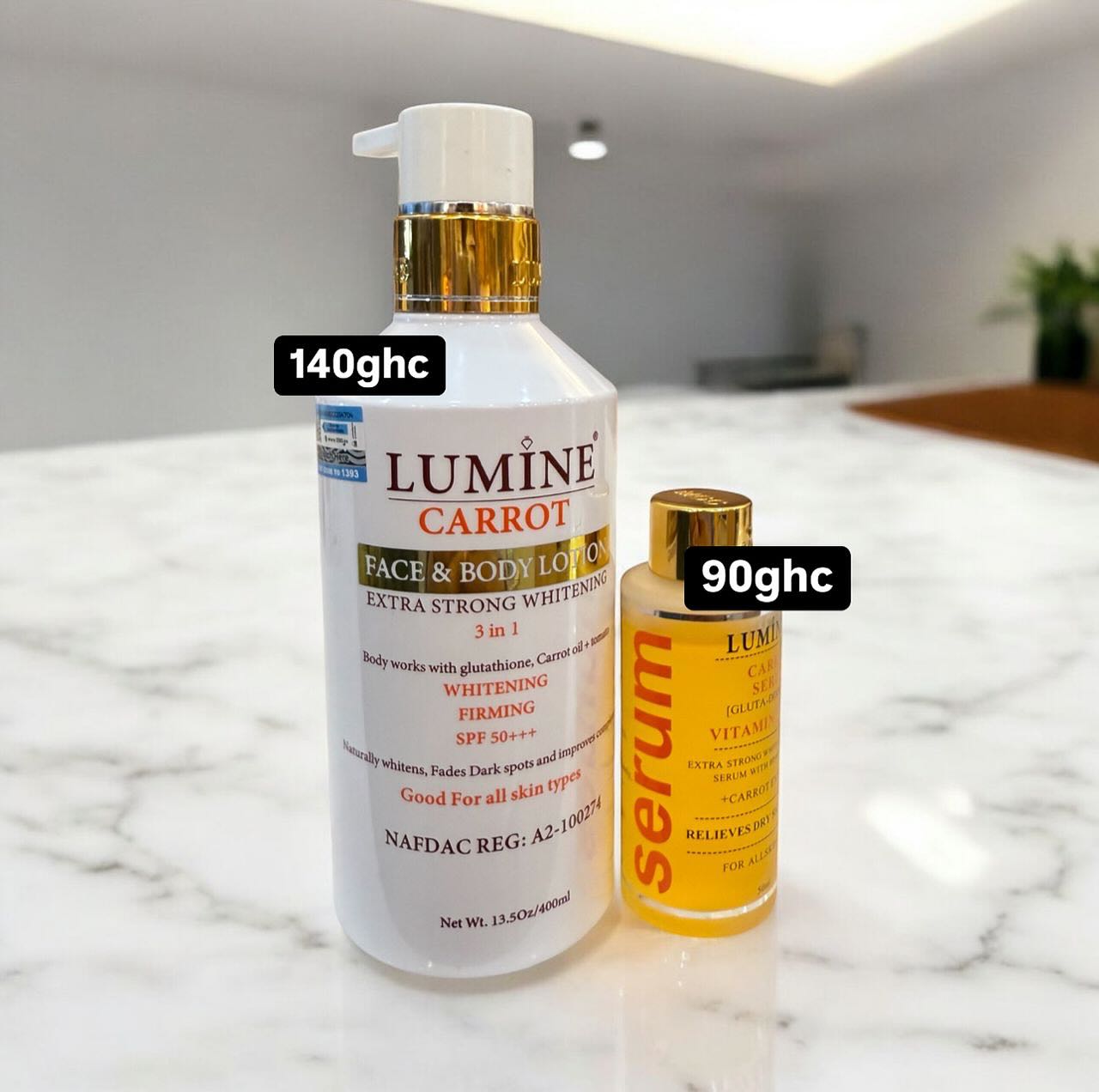 Lumine carrot lotion and serum are marketed for their skin-lightening, brightening, and moisturizing properties, often containing ingredients like carrot oil, glutathione, and vitamin C, which are believed to help even skin tone