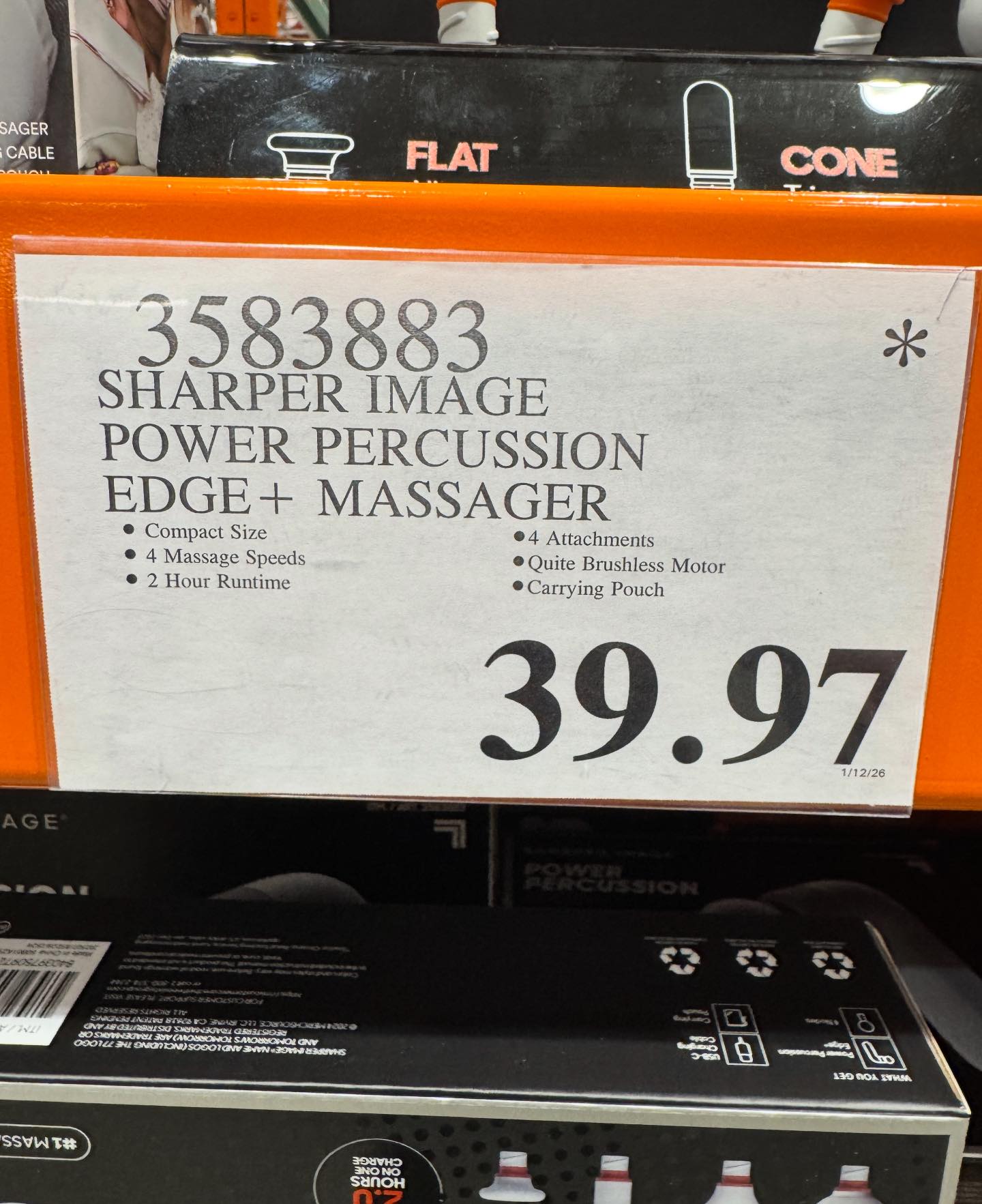 Recovery just got a whole lot cheaper Sharper Image Power Percussion Edge Massager On clearance for 39 97 Item 3583883 Unfortunately this item is not found on Costco com costco costcodeals costcofinds clearance sharperimage