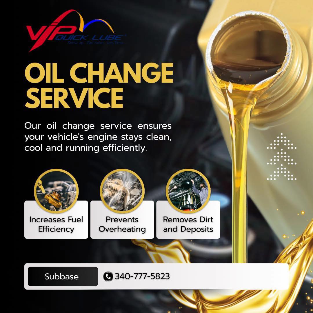 🛠️💨 Roll in, oil up, and roll out! At VIP Quick Lube in Subbase
