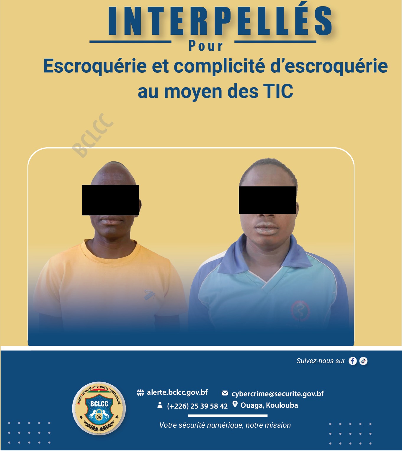 Brigade Centrale de Lutte Contre la Cybercriminalité - BCLCC | Ouagadougou