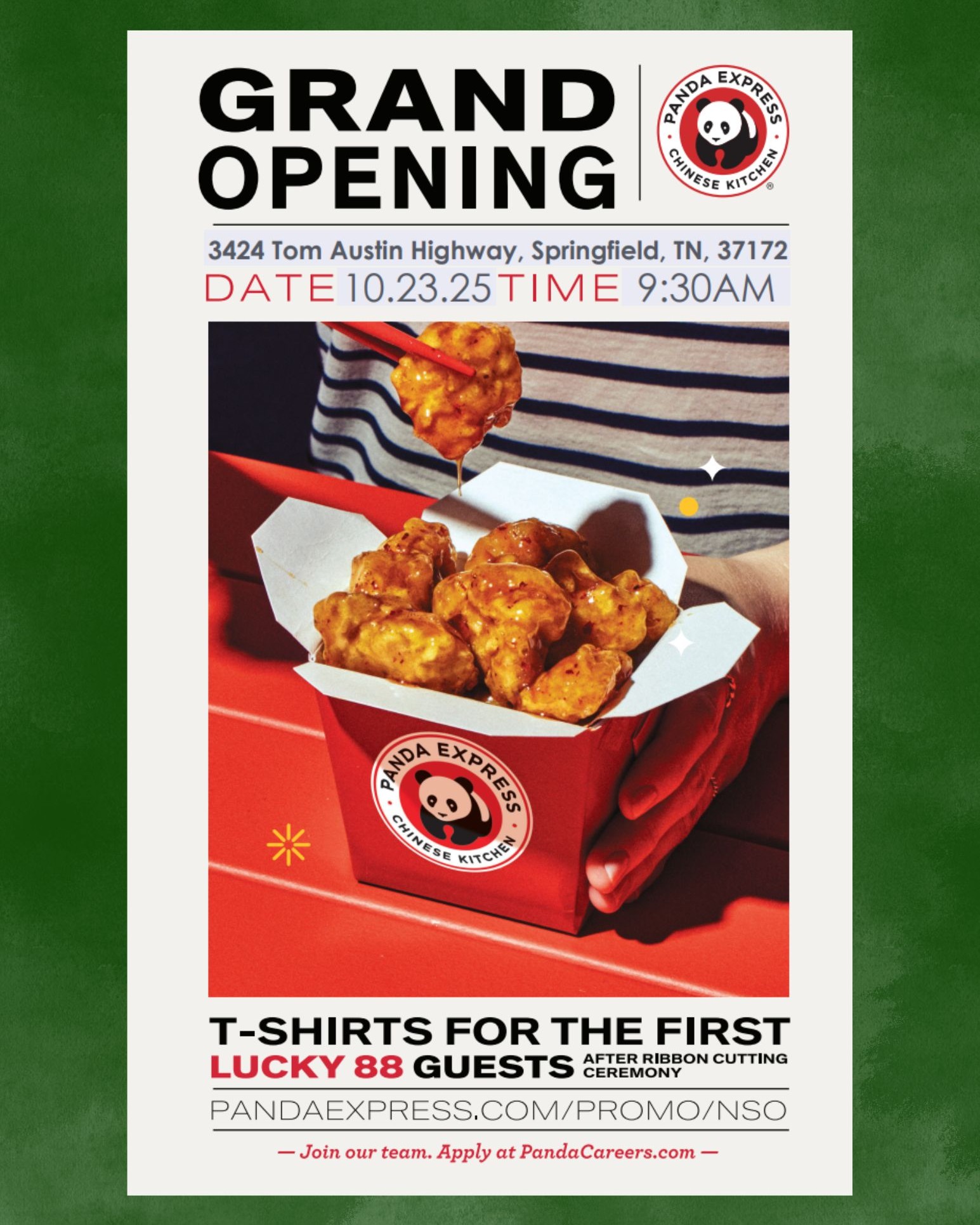 Panda Express grand opening in Springfield, Tennessee