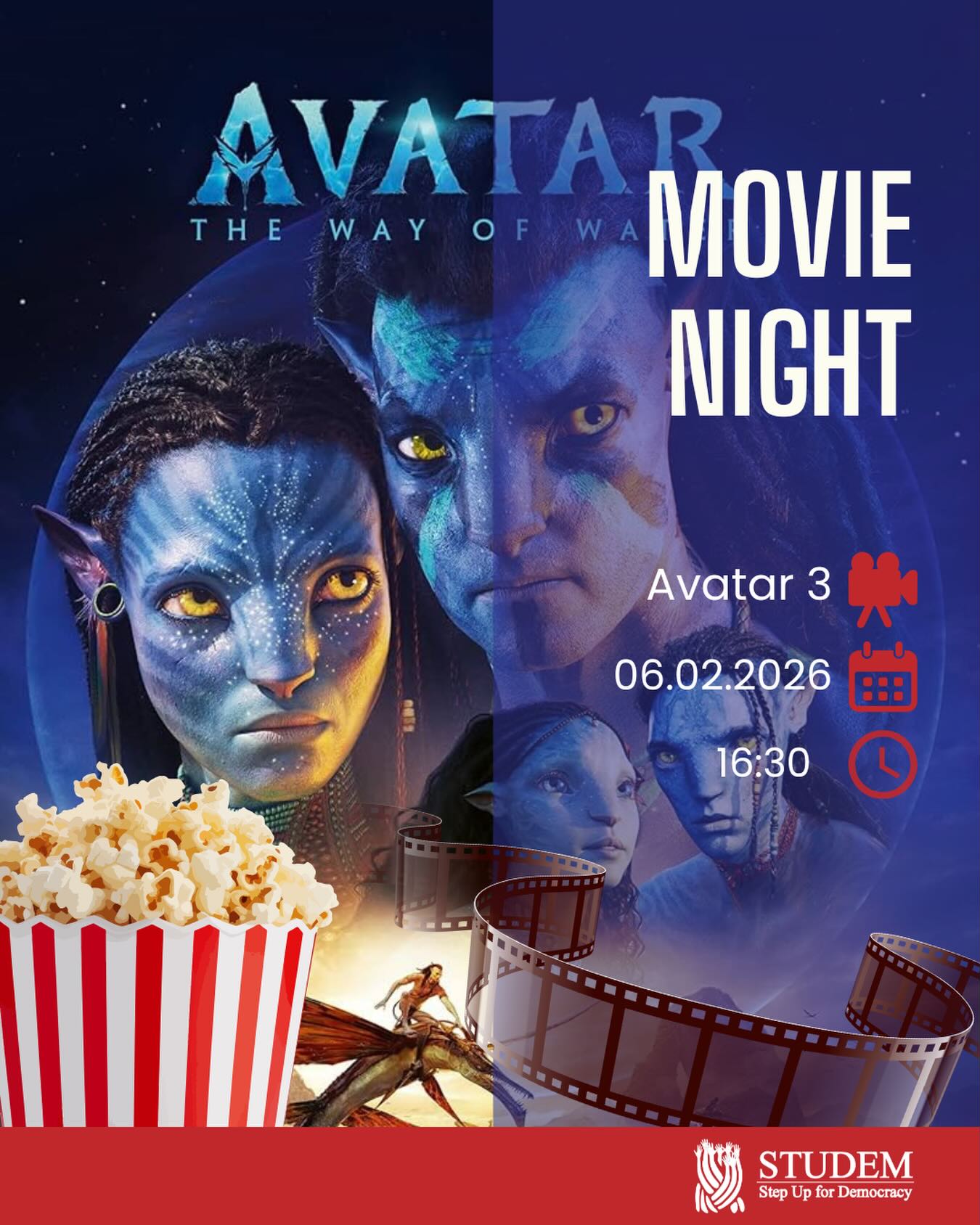 Studem - 🎬Movie Night - Avatar 3🎬 Pe 6 februarie 2026, la ora 16:30, te ...