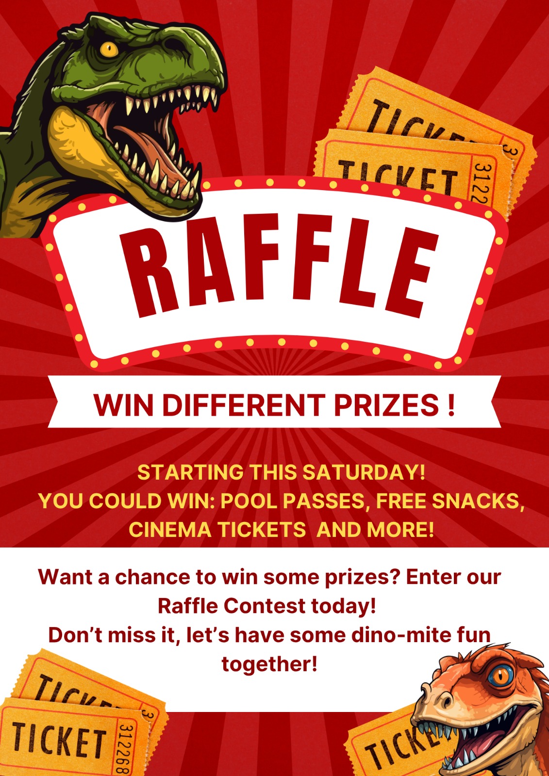 Ramada - 🦖🔥 GET READY FOR A DINO-MITE RAFFLE! 🔥🦖 Starting THIS SATURDAY ...