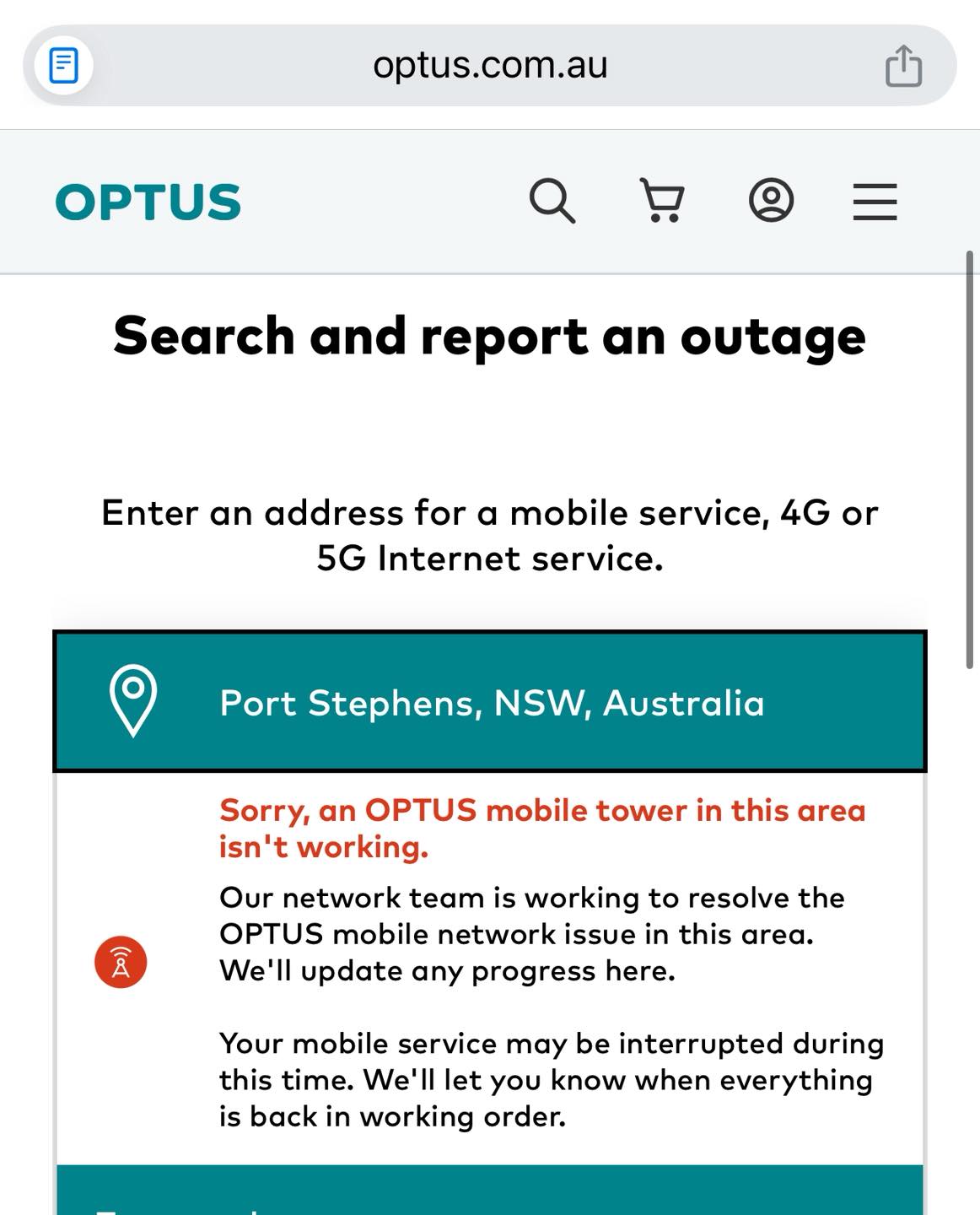 Optus has advised that there are some... - Meryl Swanson MP | Facebook
