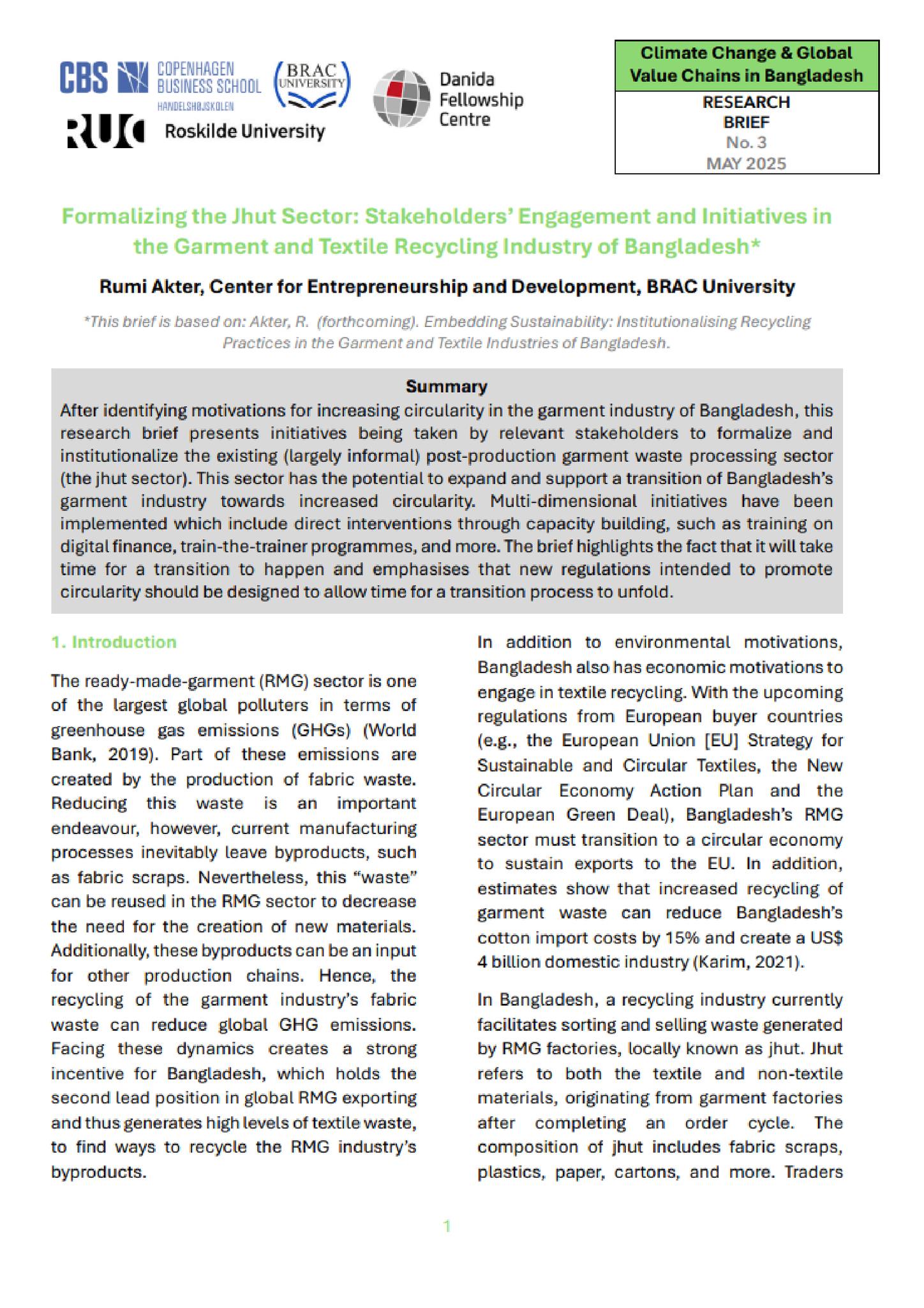 Centre - 📢 New Research Briefs on Bangladesh’s Garment Waste Industry ...