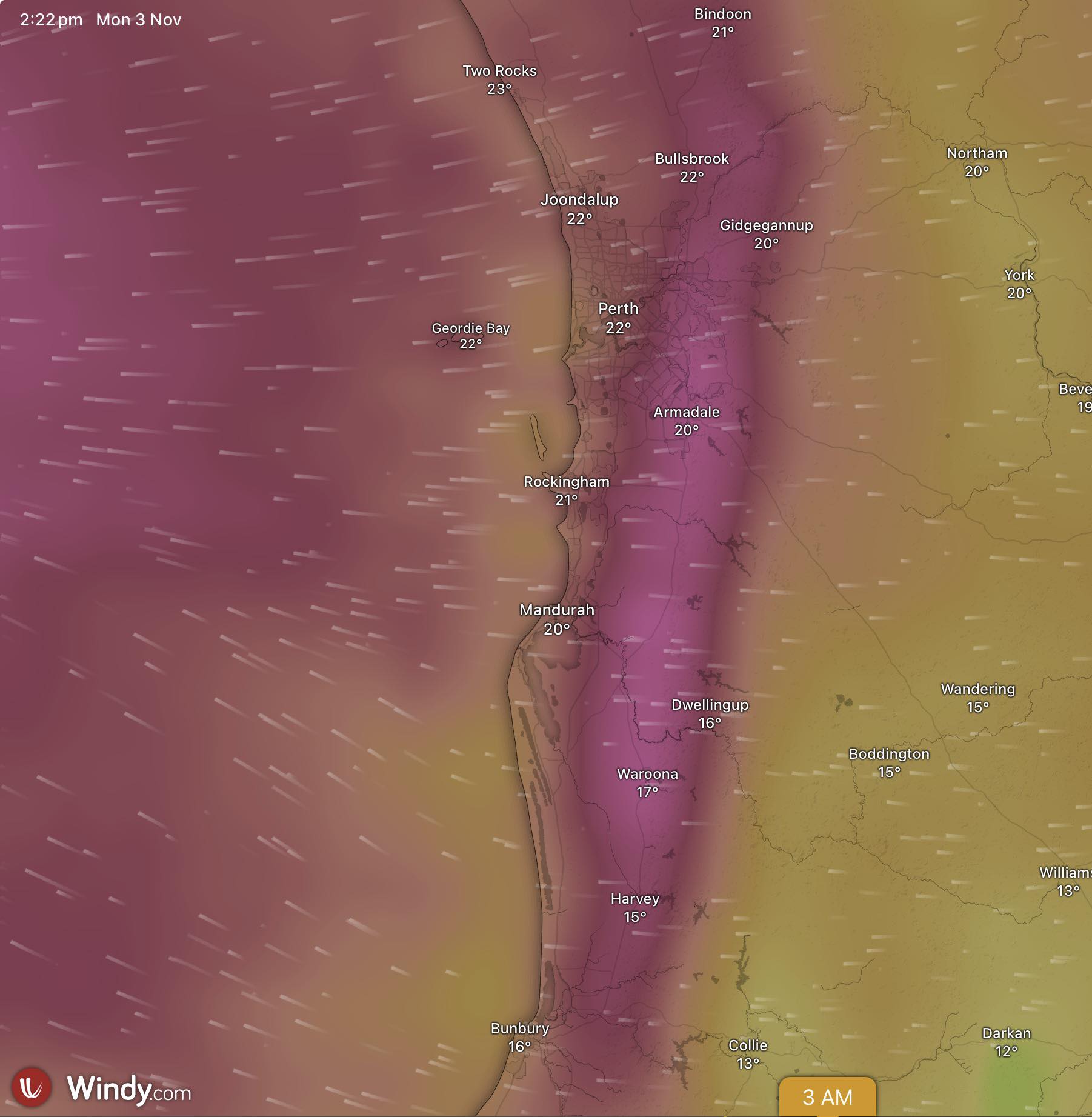 Perth - 🌬️ Weather Update – Strong Easterly Winds Roaring In! 🌪️ Batten ...