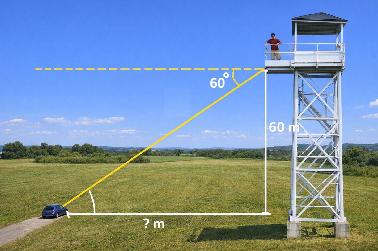 Maths & Science - From the top of a watch tower 60 m high,... | Facebook