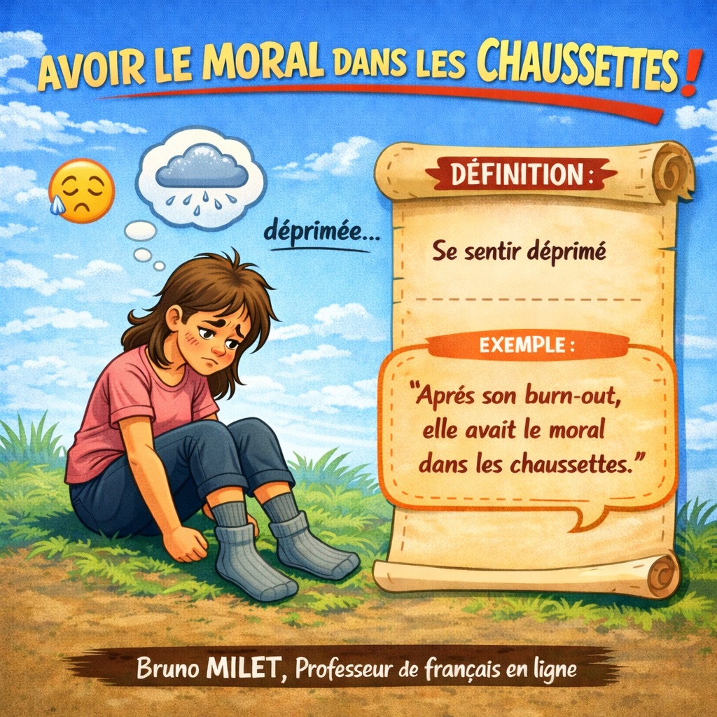 Cours - 🧦 Expression du jour : “Avoir le moral dans les chaussettes ...