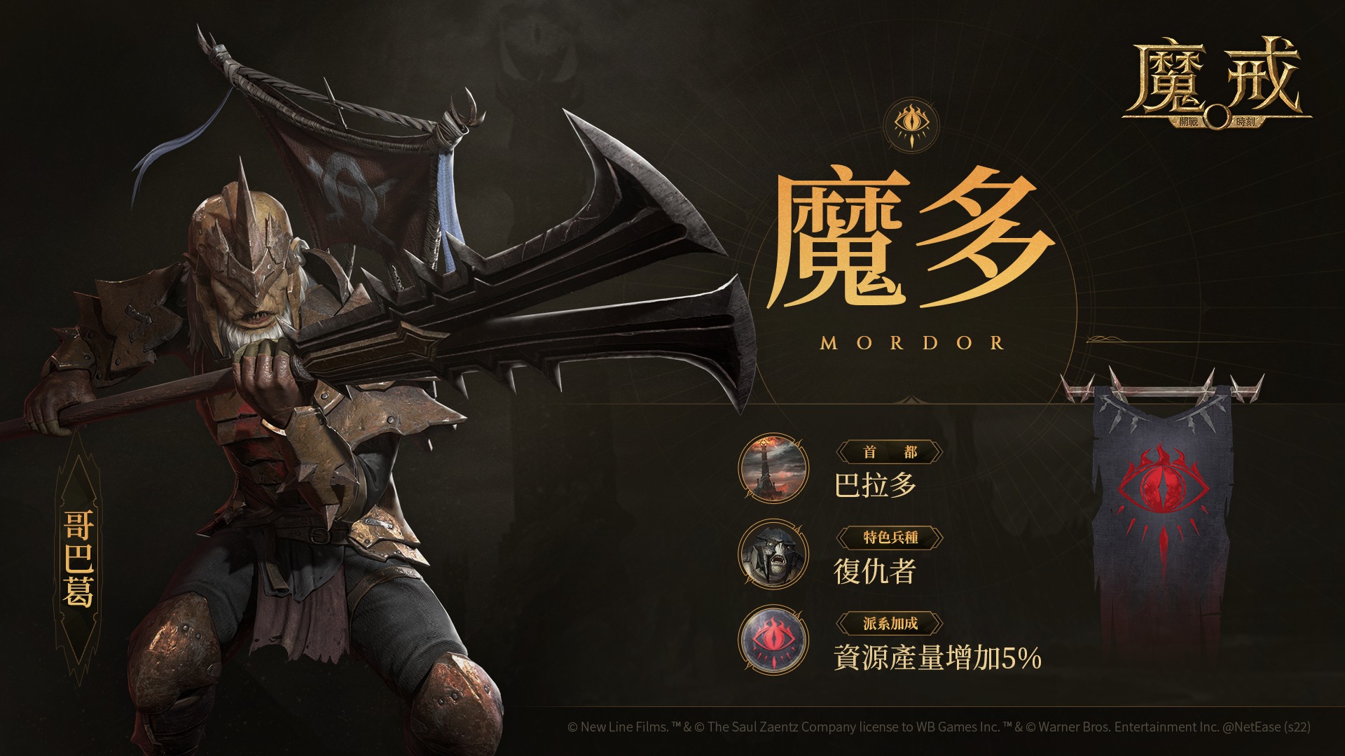 魔戒：開戰時刻 - 偷偷透露透露給戰略家們一個新的情報，那是關於十大派系中的「魔多」，其位於中土世界東南部，他們是邪惡...