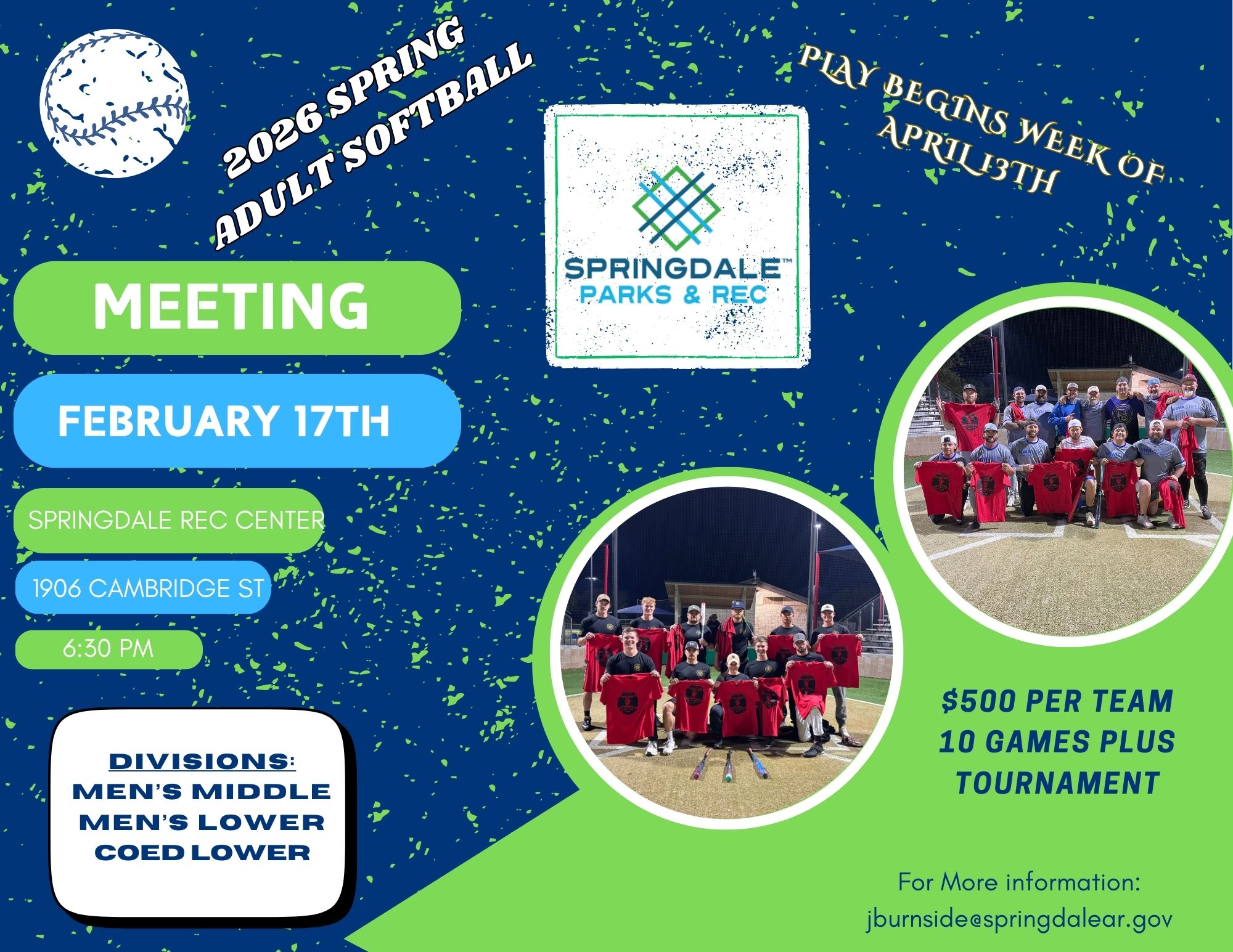 Springdale Parks and Recreation Adult Leagues | Facebook