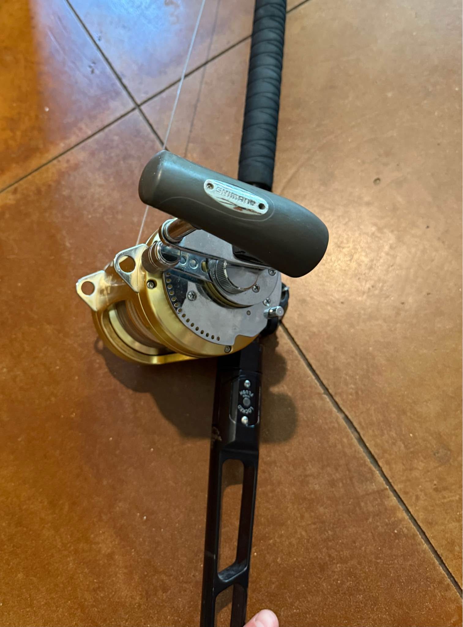 Shimano Tiagra 50w on zook swordfish rod with adjust butt - Fishing Rod ...