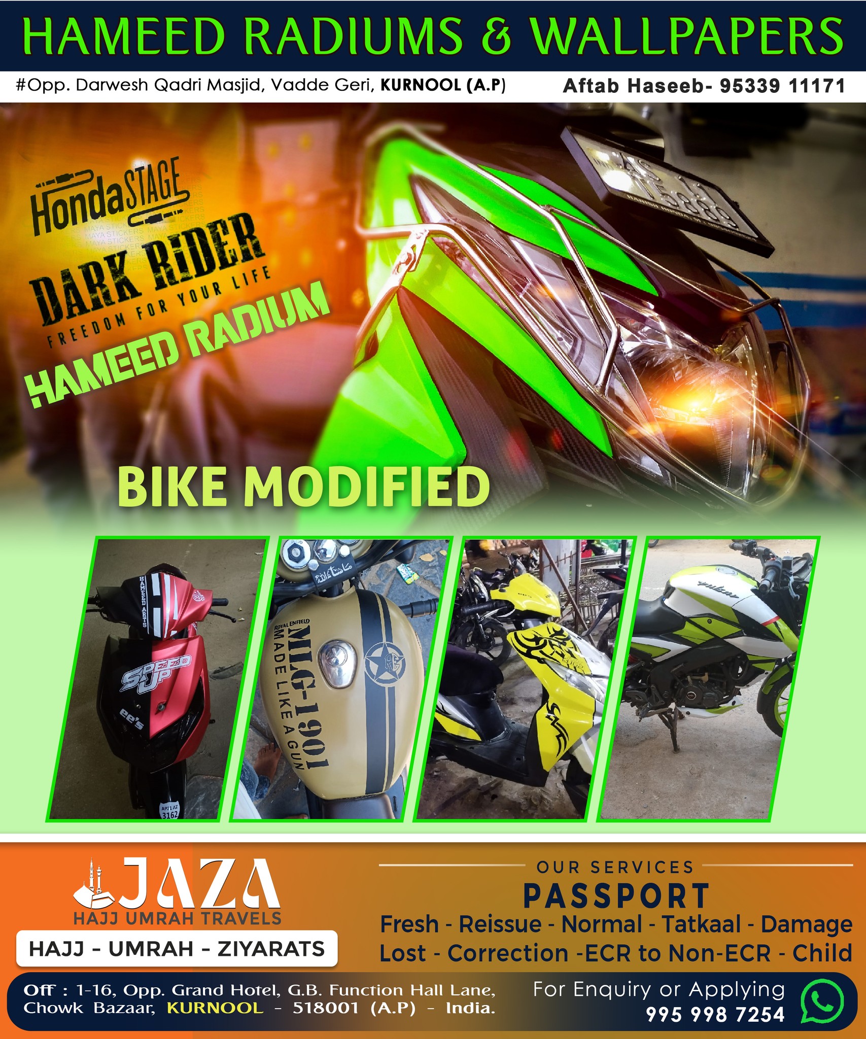 Startups - 🚀 Hameed Radiums & Wallpaper Transform your bike into a head ...