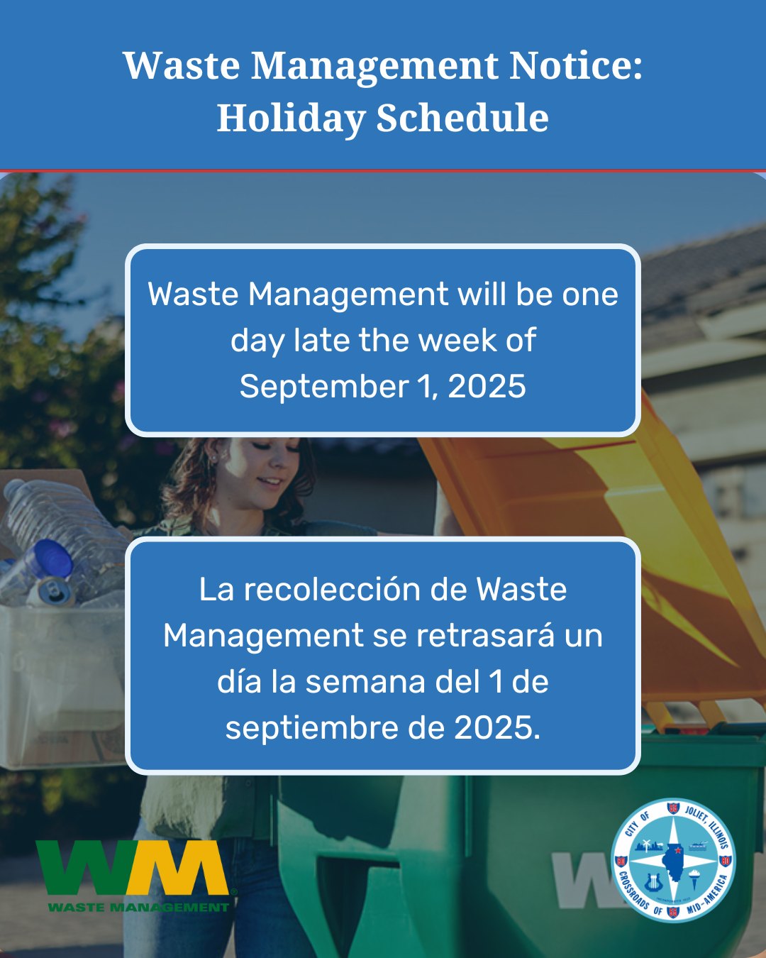 City - Garbage, recycling, and yard waste collection will be one day ...