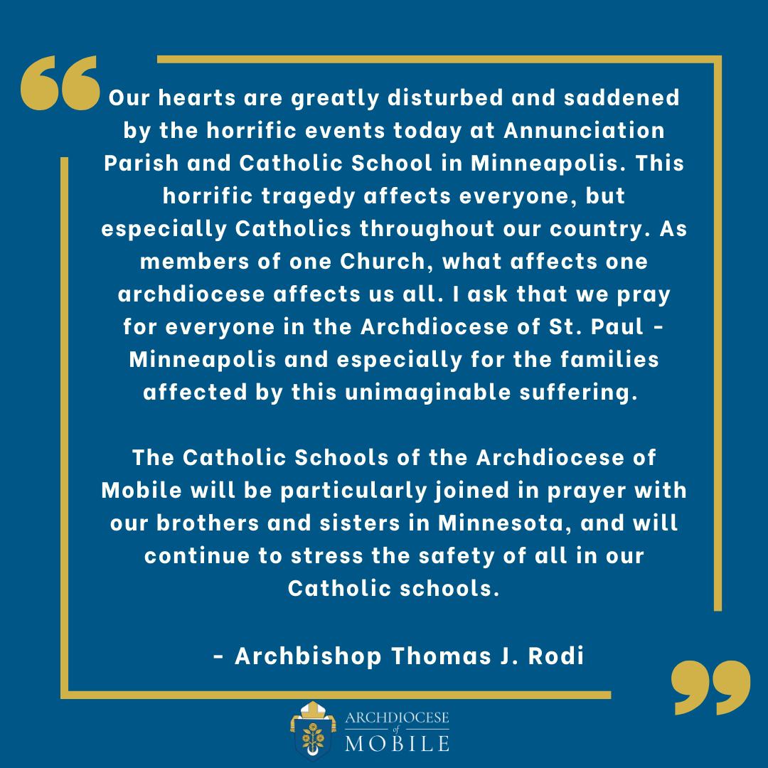 FOX10 News - Archbishop Thomas J. Rodi releases statement... | Facebook