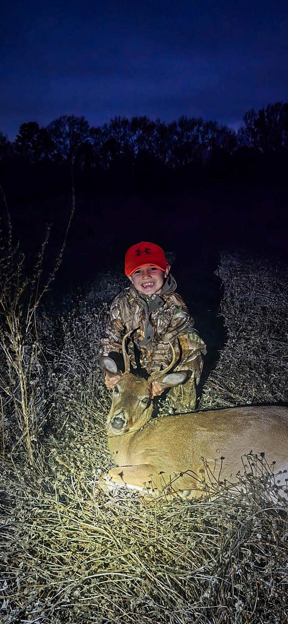 3 Creeks - Nephew Riggs with his first “Big Buck”. That’s what hunting ...