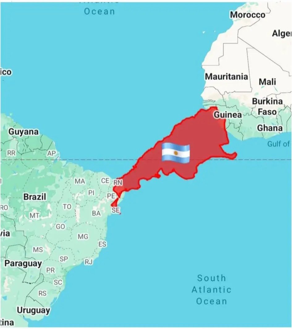 Kabyoshree - 📌The distance between the closest points of South America ...