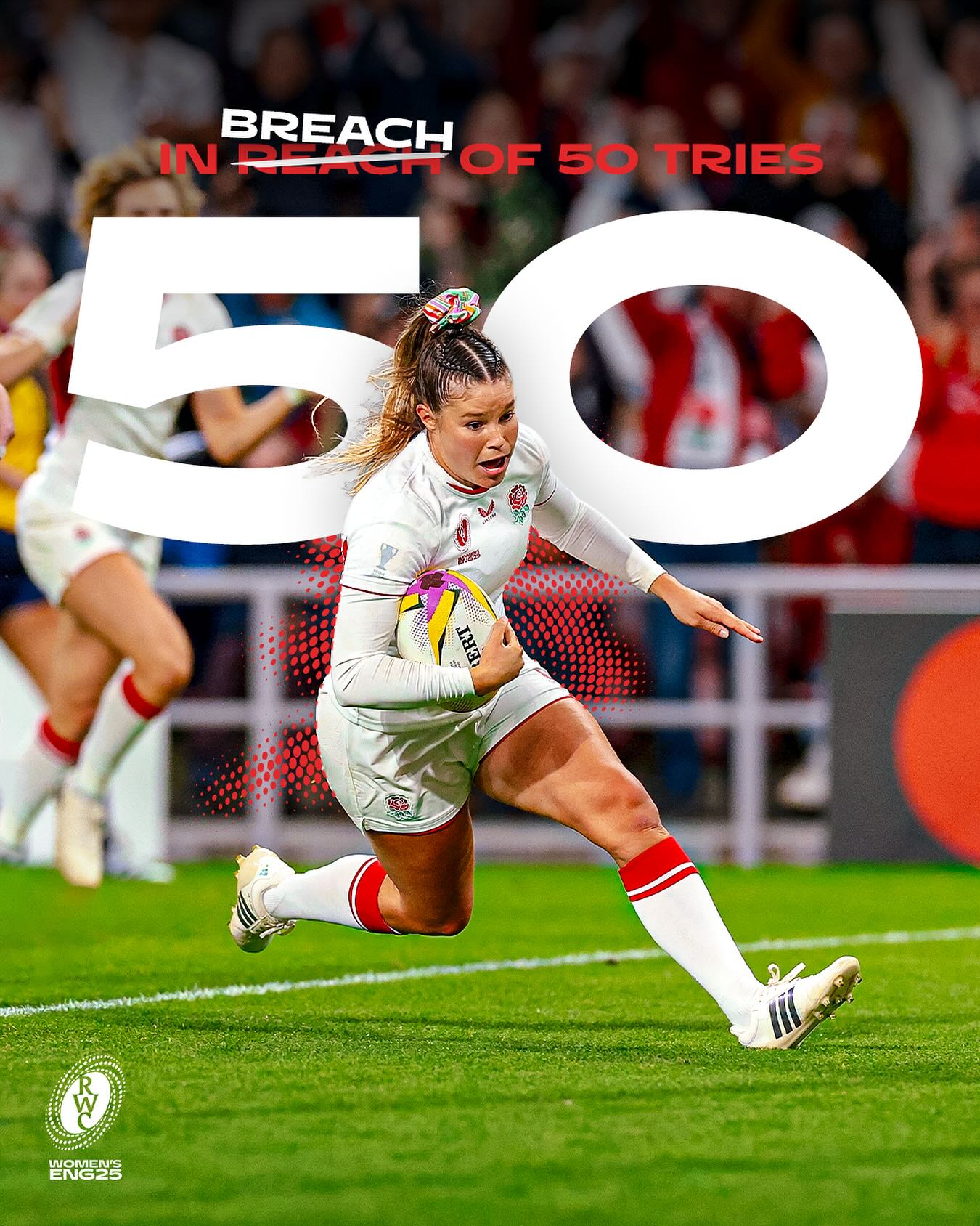 Rugby World Cup - HALF CENTURY 💥 Jess Breach now has 50... | Facebook