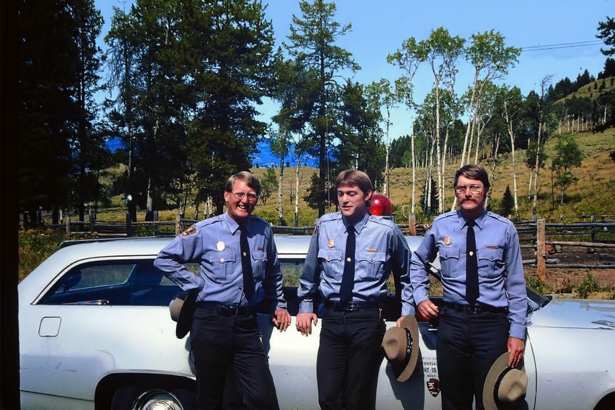 NPS - Yellowstone rangers Mike Williams, Jack Ford (son of President ...