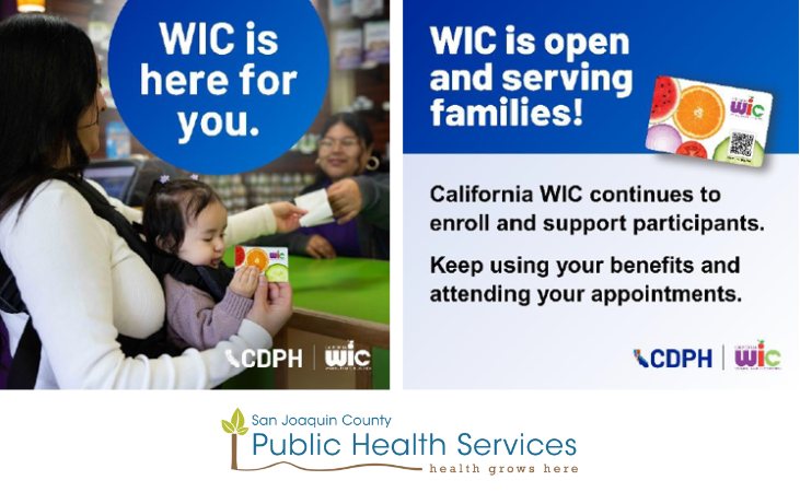 WIC is open... - San Joaquin County Public Health Services | Facebook