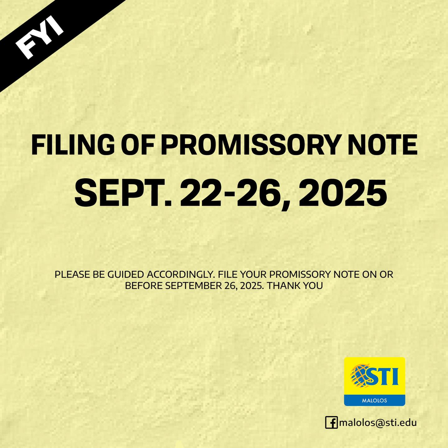 📢 Attention, STIers! The filing of... - STI College Malolos | Facebook