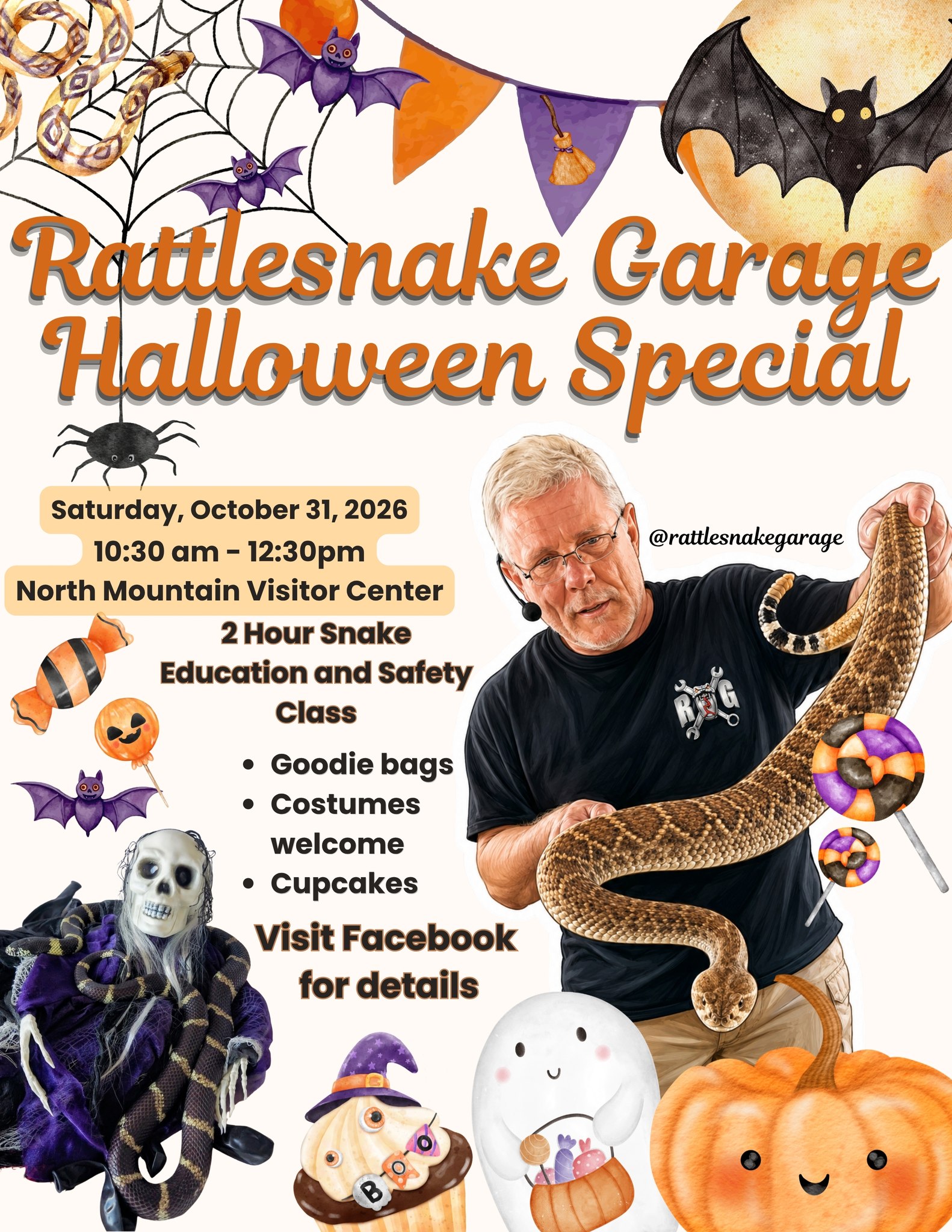 Live Rattlesnake & Desert Safety Class - Halloween Fun!