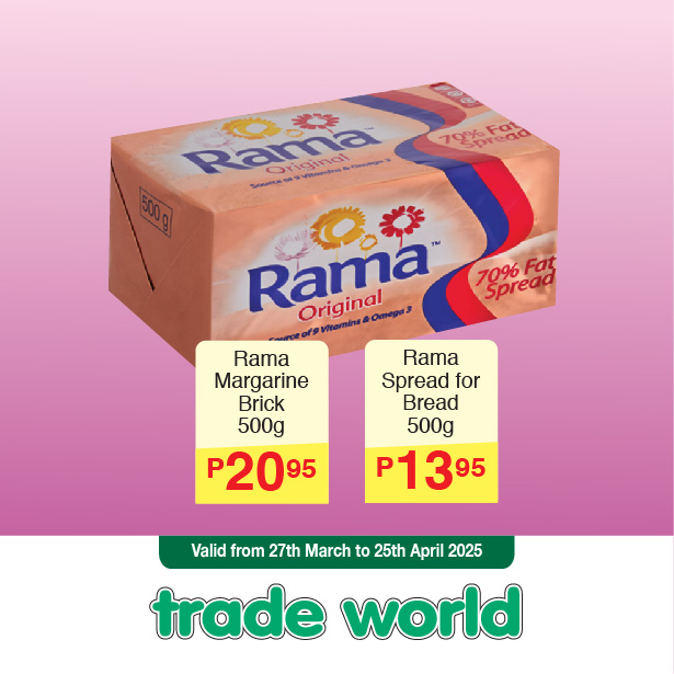 Special, valid from March 27 to... - Trade World Gaborone | Facebook