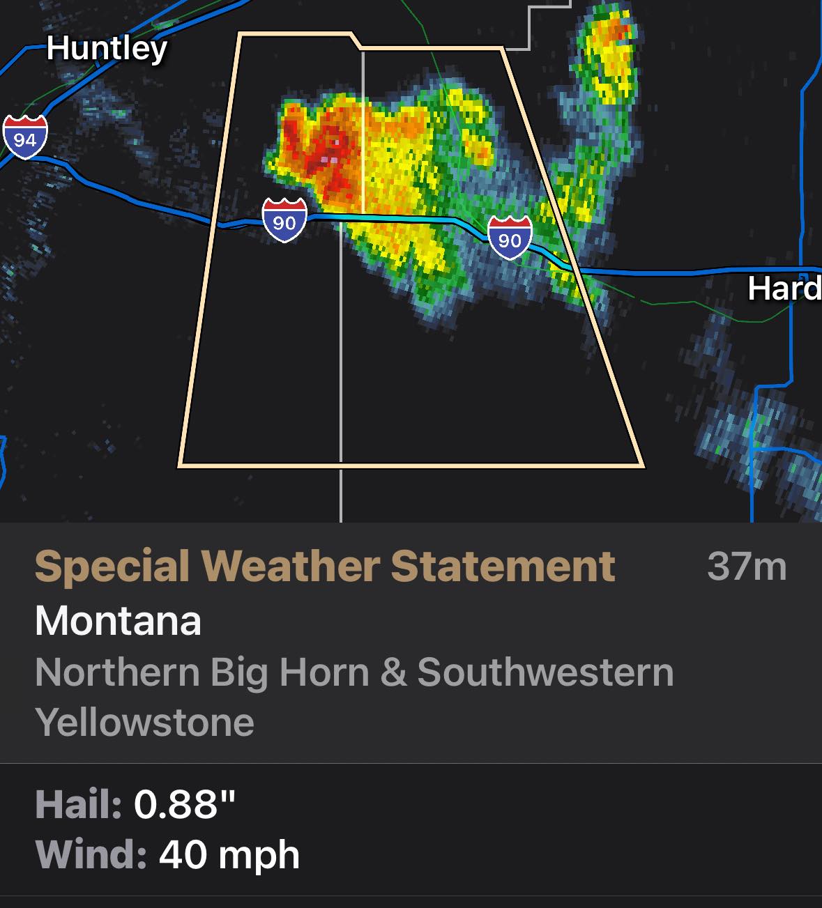 Big - At 712 PM MDT 9/17/25, Doppler radar was tracking a strong ...