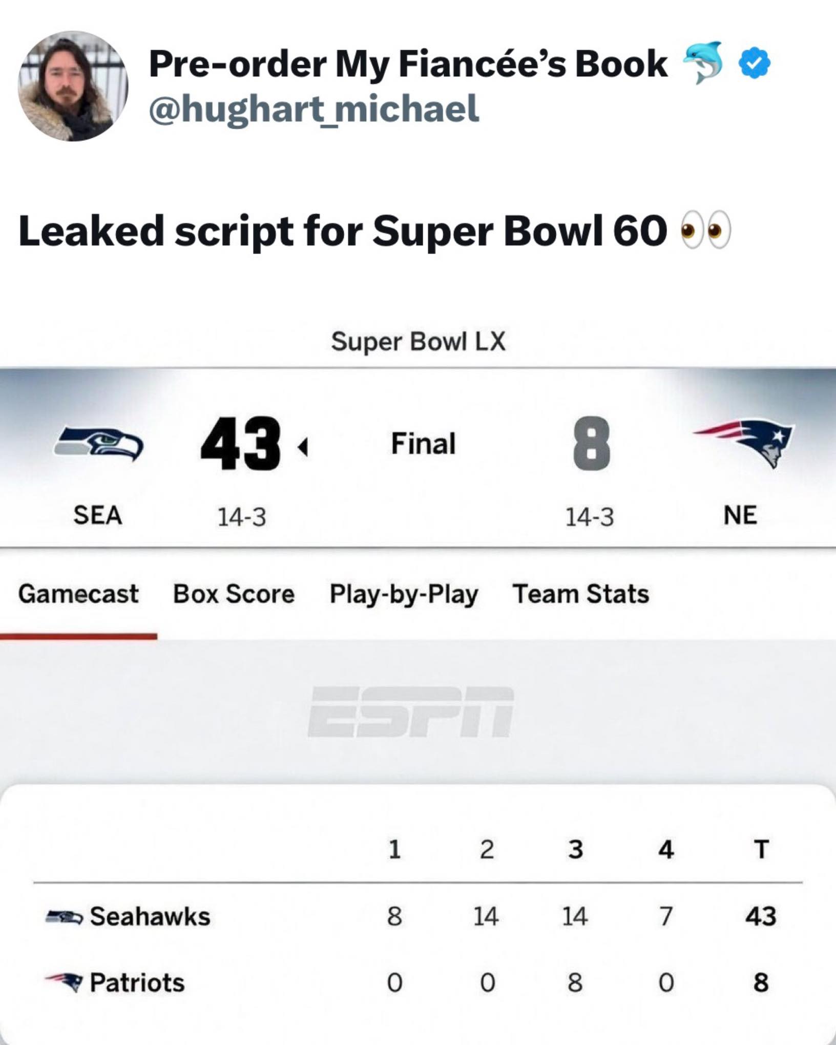 Heismans - Leaked Super Bowl 60 script 😂 | Facebook